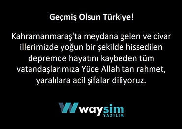 Geçmiş Olsun Türkiye!